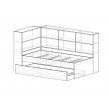 Benalla Single Trundle Bed with wrap around storage shelves